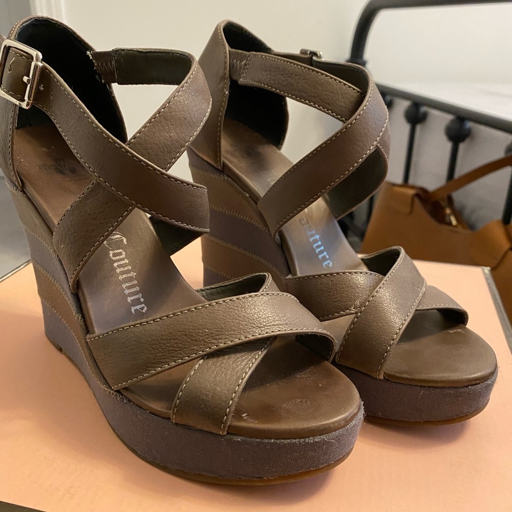 Juicy Couture high platform sandals, size 6
